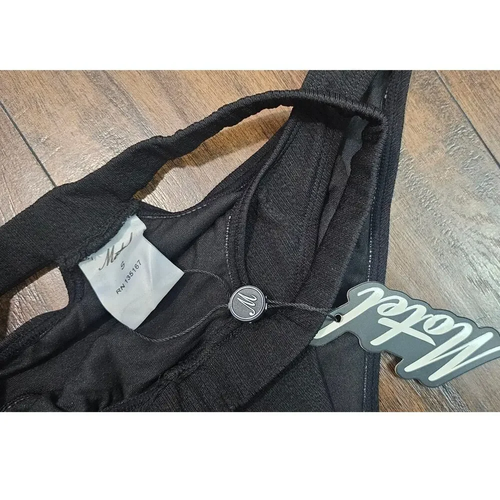 Motel Rocks Drelins Bikini Bottom Size Small Black